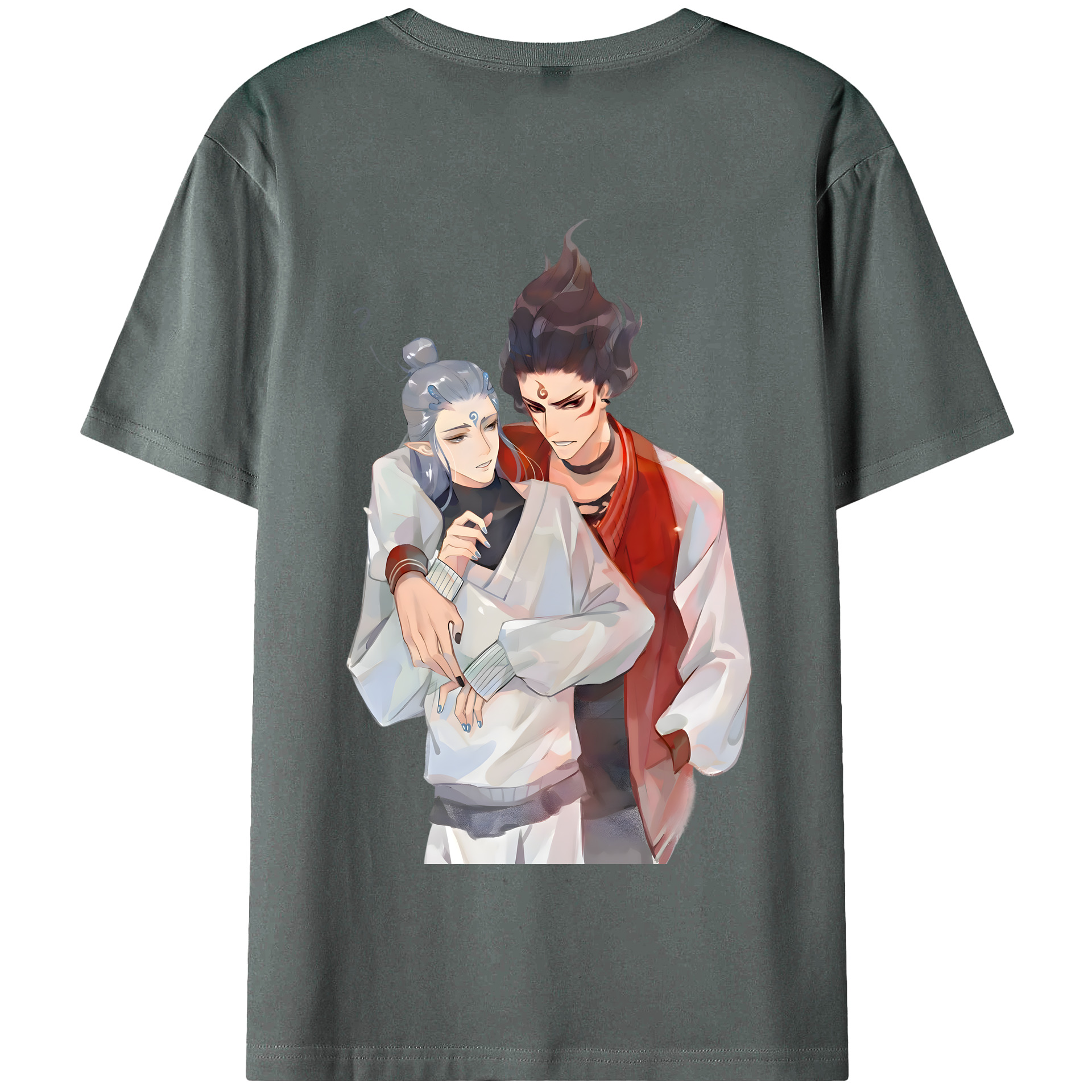 （画像用） Ne Zha 2 ナタ 魔童の大暴れ 綿100％半袖Tシャツ（背面プリント）